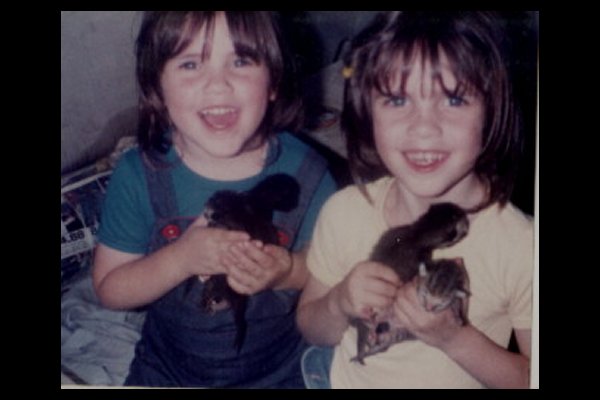 Julie and Tina with the kittens